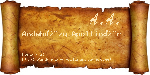 Andaházy Apollinár névjegykártya